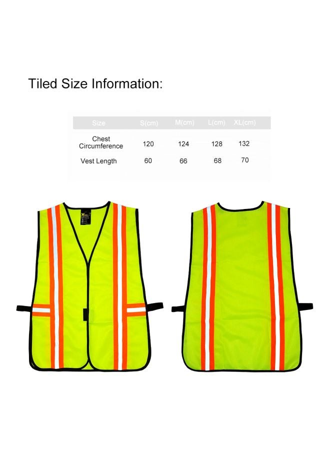 Reflective Safety Vest Fluorescent Yellow/Red/Grey L - Image 5
