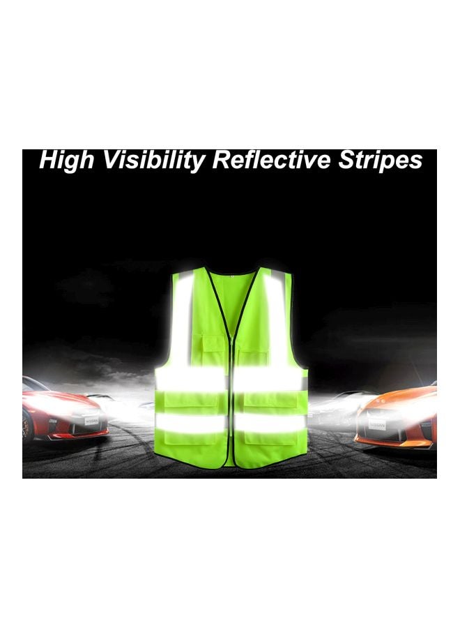 High Visibility Safety Vest With Reflective Strips Fluorescent Yellow XL - Image 2