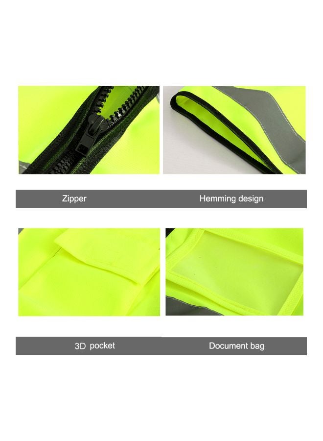 High Visibility Safety Vest With Reflective Strips Fluorescent Yellow XL - Image 3