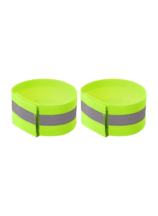 2-Piece Reflective Safety Riding Band Set Fluorescent Green/Grey L - Image 1