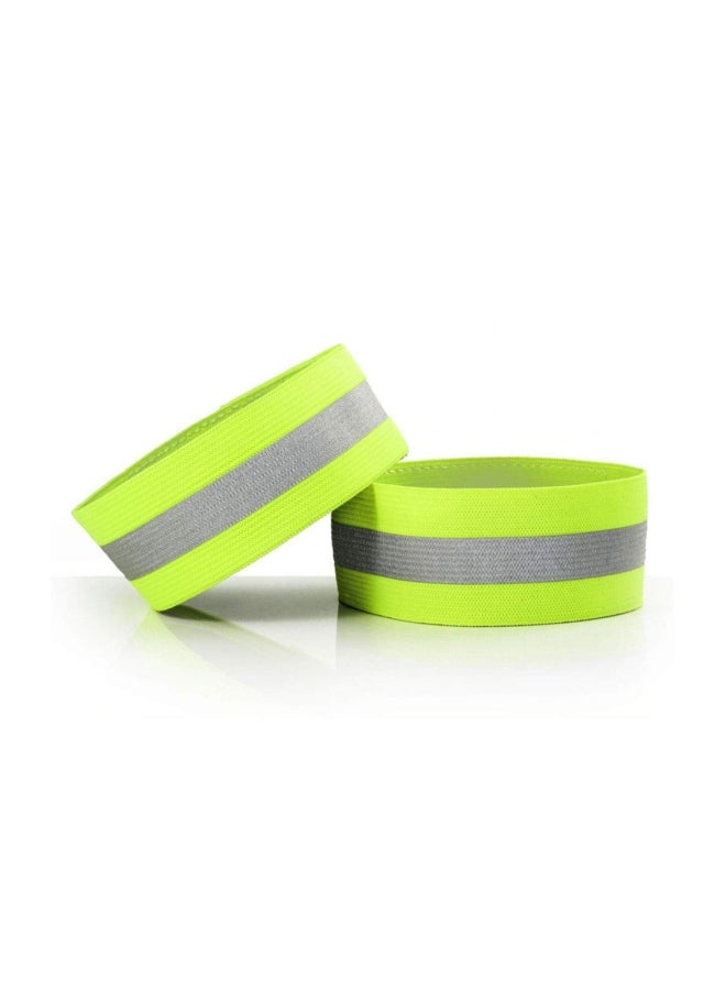 2-Piece Reflective Safety Riding Band Set Fluorescent Green/Grey L - Image 2