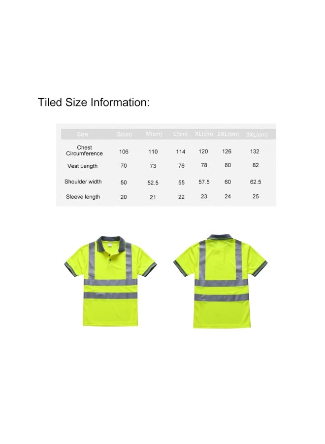 Reflective Safety T-shirt Fluorescent Yellow XXXL  - Image 3