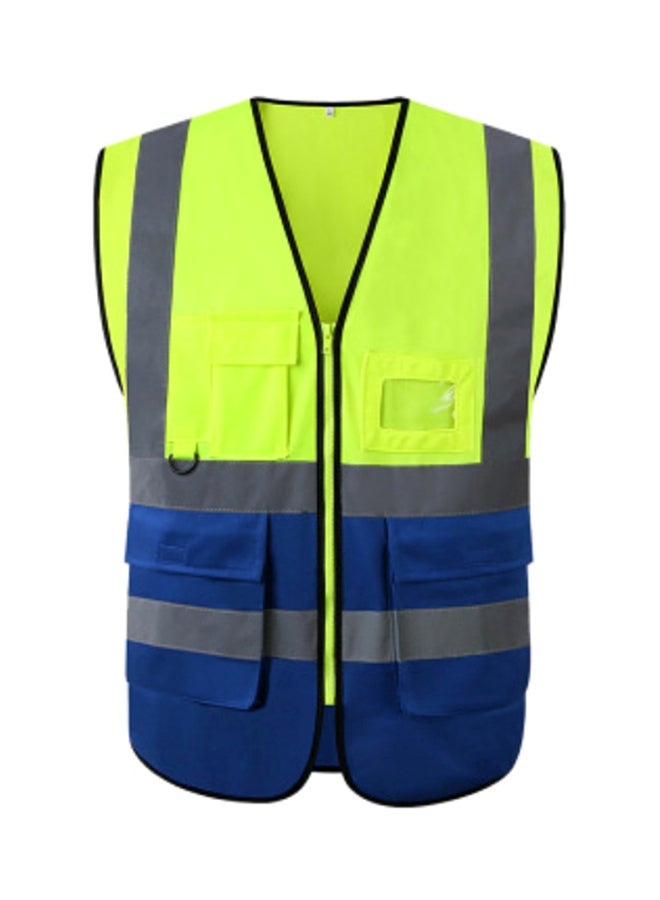 Reflective Safety Vest With Pockets Fluorescent Yellow/Blue - Image 1