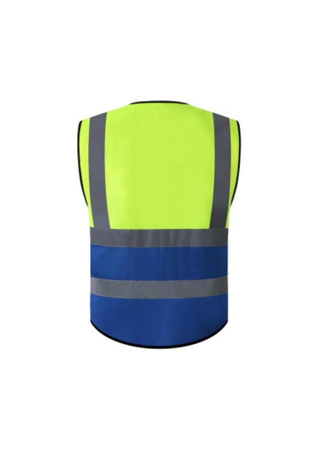 Reflective Safety Vest With Pockets Fluorescent Yellow/Blue - Image 2