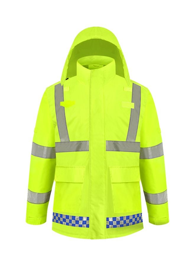 SFVest Reflective Hooded Rainwear Jacket Yellow/Grey/Blue  - Image 1