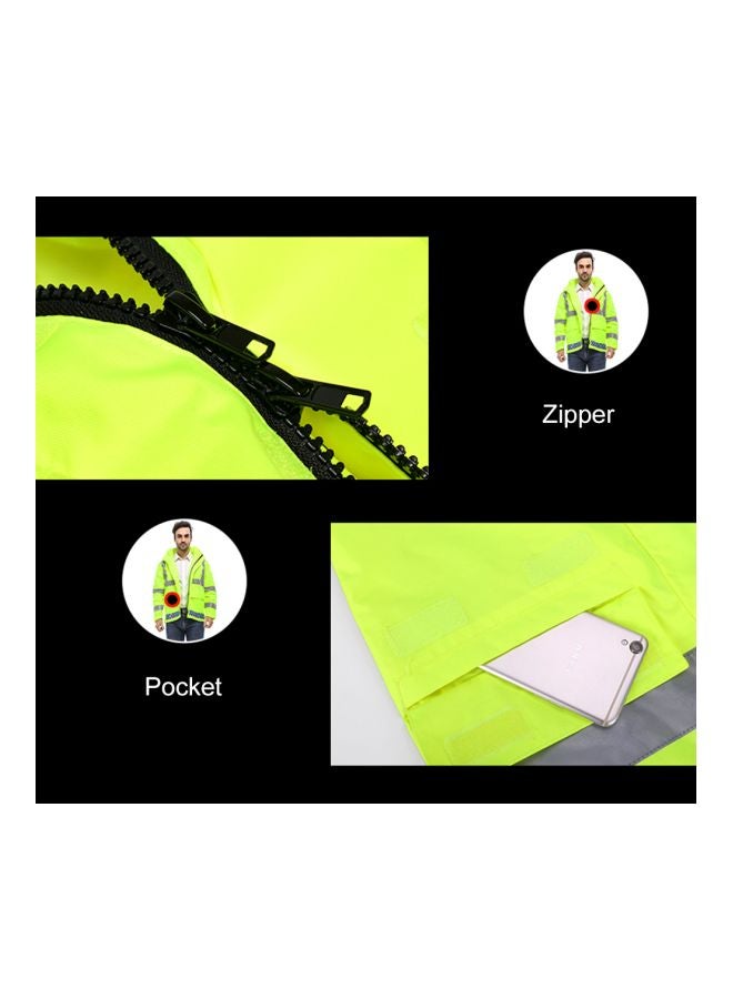 SFVest Reflective Hooded Rainwear Jacket Yellow/Grey/Blue  - Image 5