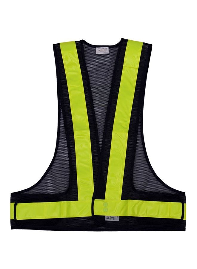 سفست فيست سلامة عاكس بياقة على شكل حرف V أسود/ أصفر