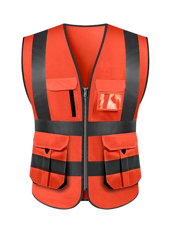 SFVest - High Visibility Reflective Safety Vest Red/Grey - Image 1