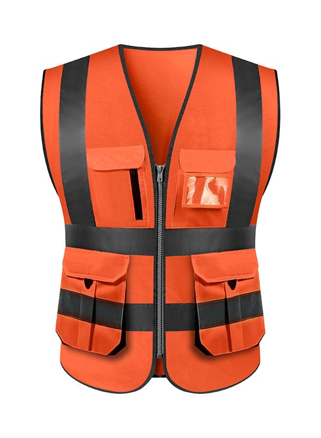 SFVest Reflective Safety Vest Orange/Grey - Image 1