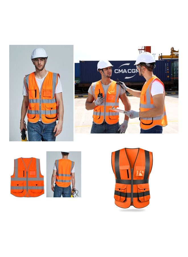 SFVest Reflective Safety Vest Orange/Grey - Image 2