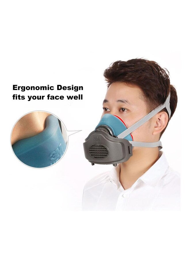 3M Industrial Protective Anti-Dust Mask Black/Blue  - Image 4