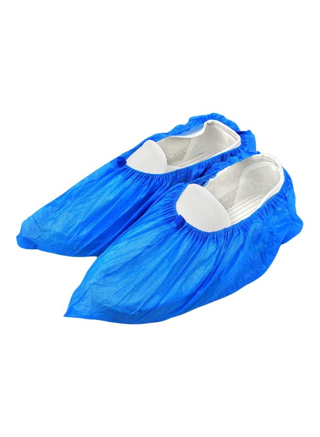 OWSOO - 100-Piece Waterproof Disposable Shoe Covers Blue - Image 1