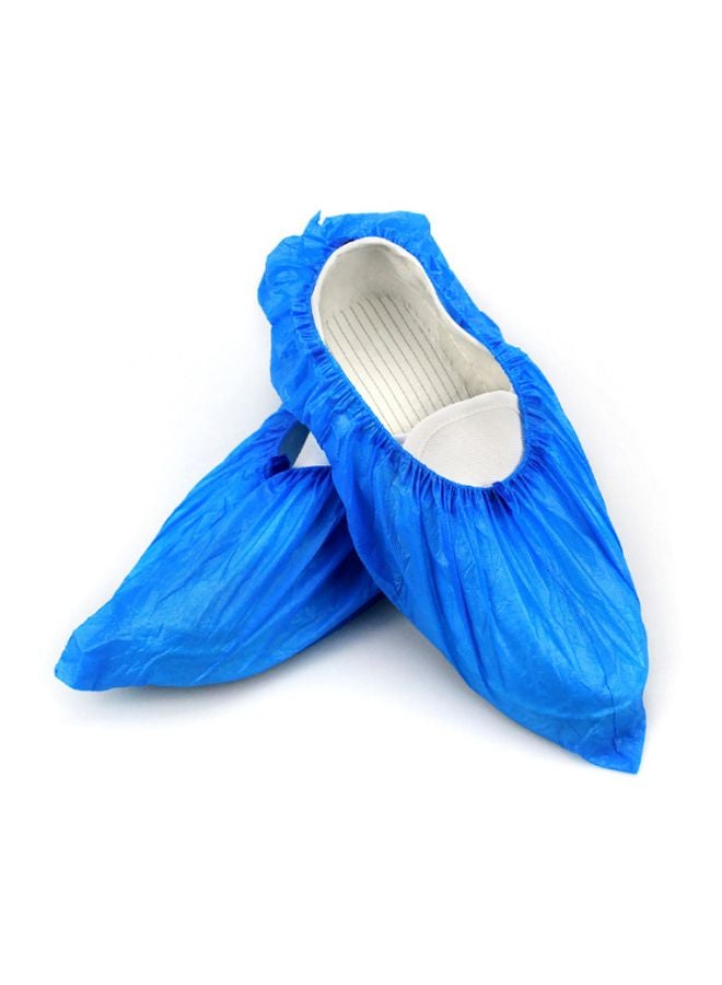 OWSOO - 100-Piece Waterproof Disposable Shoe Covers Blue - Image 1