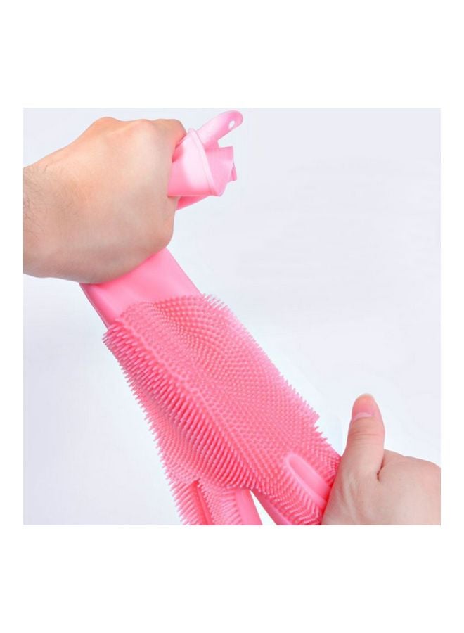 Silicone Dish Washing Gloves Rose Red 16x14x12centimeter - Image 2