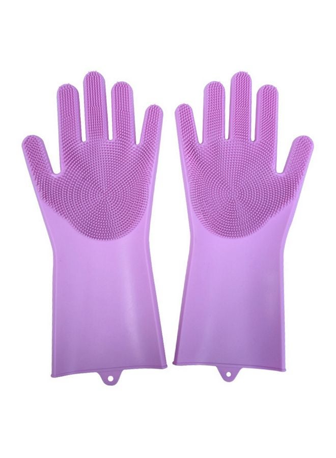 Silicone Dish Washing Gloves Purple 16x14x12cm