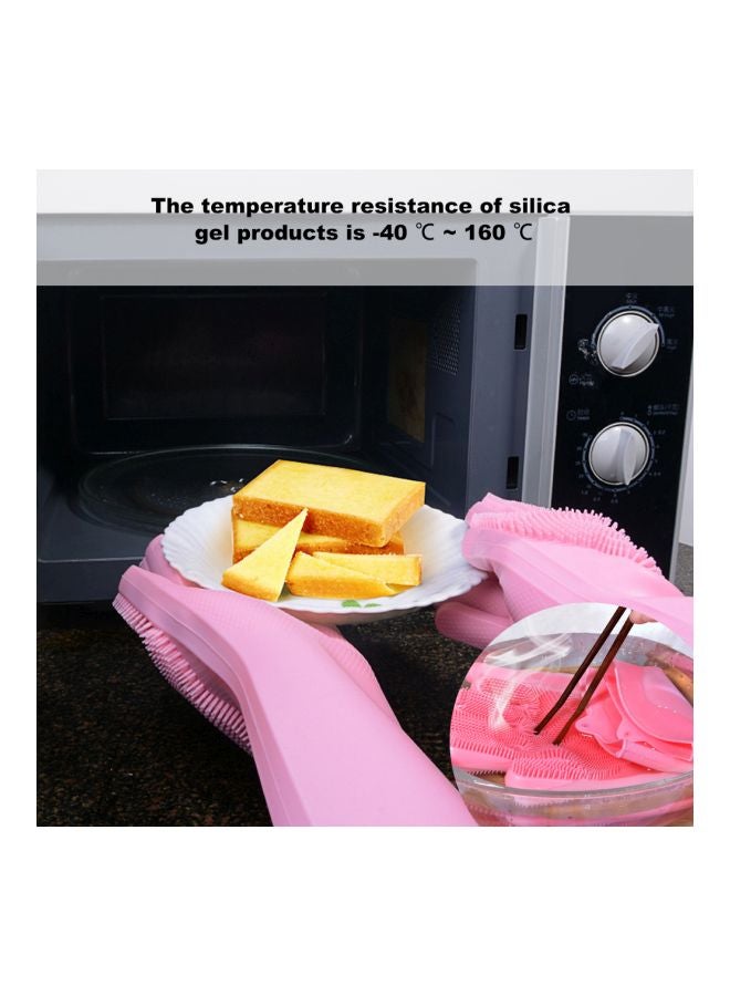 Silicone Dish Washing Gloves Rose Red 16x14x12centimeter - Image 3