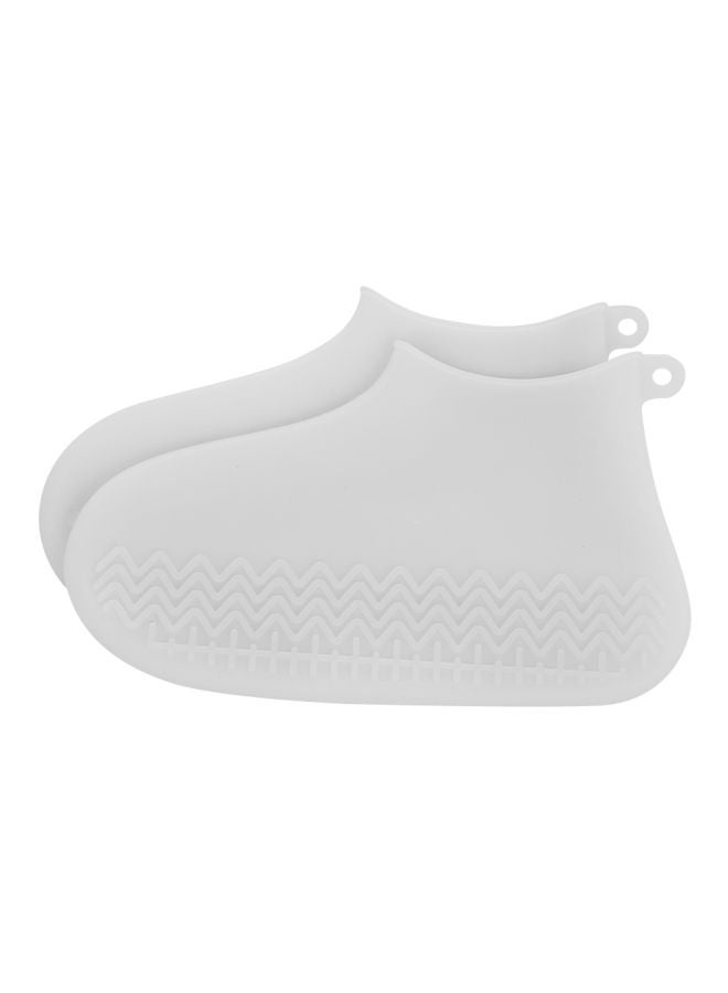 غطاء مطر للحذاء مضاد للماء أبيض L