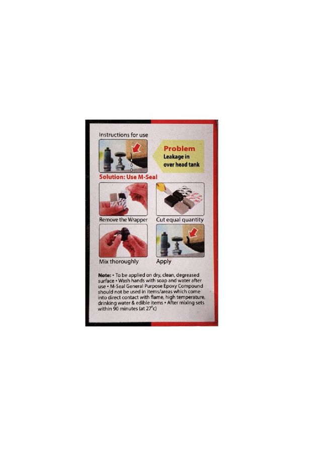 Pidilite 2-Piece Regular Epoxy Compound Black/Red 100grams  - Image 2