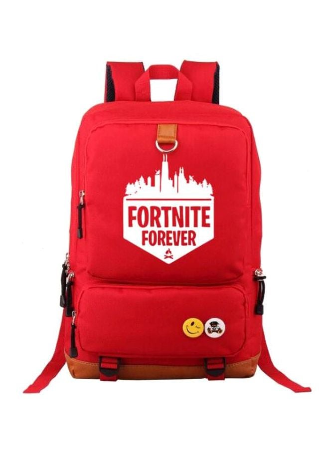 حقيبة لاب توب مزينة بتصميم لعبة Fortnite أحمر/أبيض