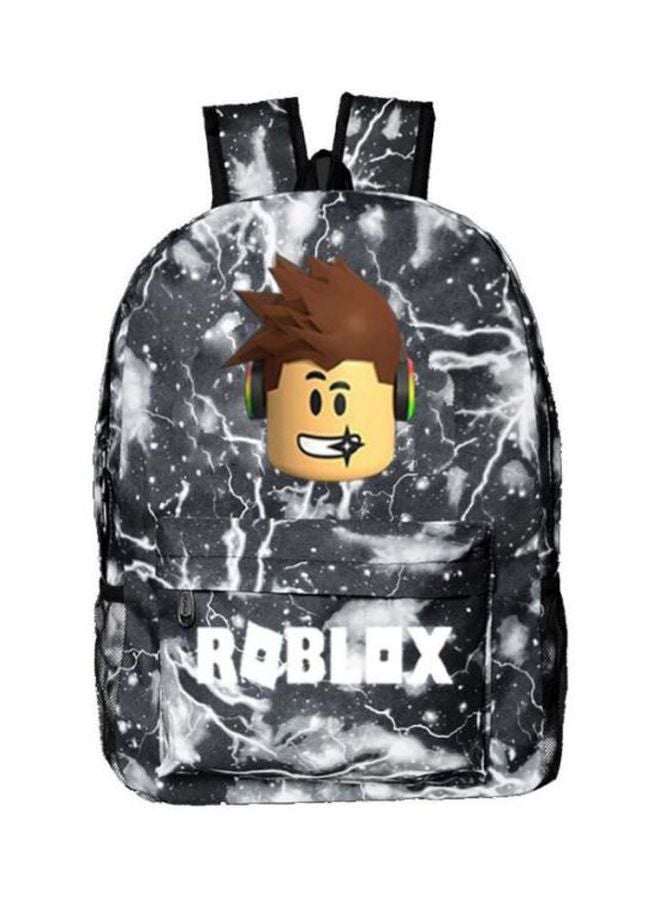 حقيبة ظهر مدرسية بتصميم من لعبة Roblox أسود/أبيض - Image 1
