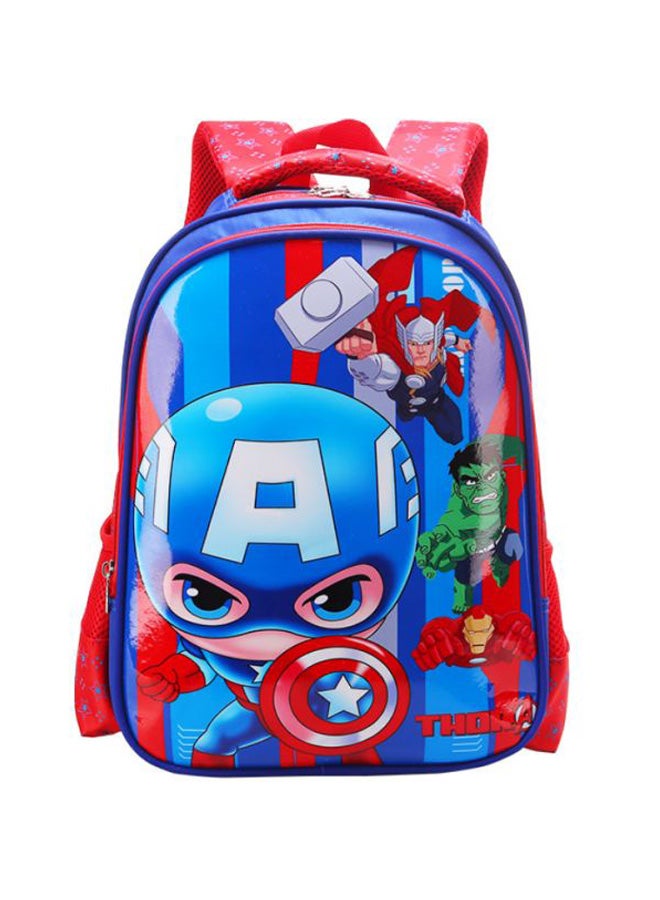 حقيبة ظهر مدرسية بتصميم مطبوع بشخصيات Avengers أزرق/أحمر/أبيض