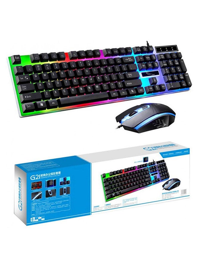 G21 - Led Gaming Keyboard With Mouse Set Black - Image 1