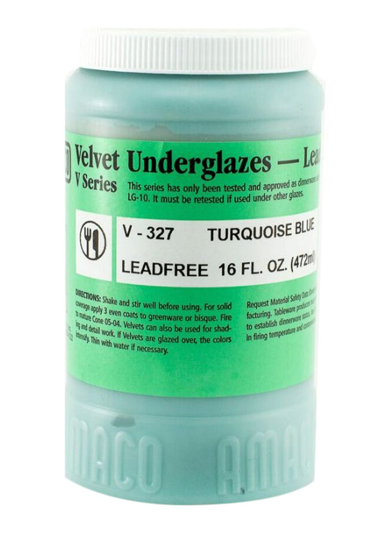 Velvet Underglaze Lead Free V-327 Ceramics And Pottery Glaze Turquoise Blue