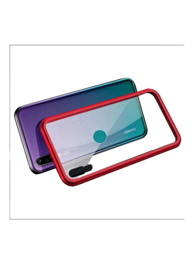 360 Degree Tempered Glass Flip Cover For Huawei Nova 3i Red/Clear  - Image 2