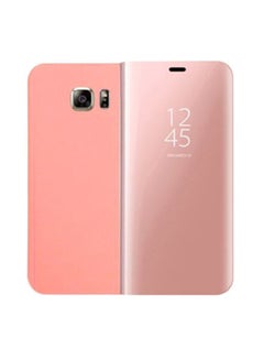 Clear View Flip Case For Samsung Galaxy S6 Edge Rose Pink