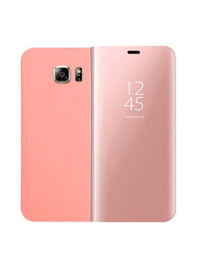 Generic - Clear View Flip Case For Samsung Galaxy S6 Edge Rose Pink - Image 1