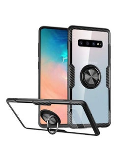 Protective Case Cover With Grip Holder For Samsung Galaxy S10 Plus Clear/Black