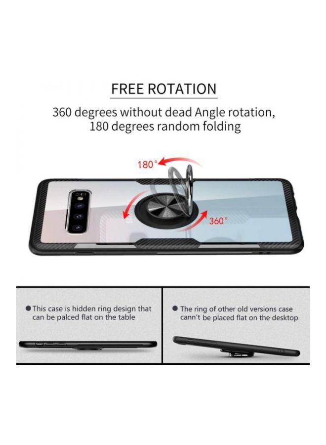 ARMOR - Protective Case Cover With Grip Holder For Samsung Galaxy S10 Plus Clear/Black - Image 1