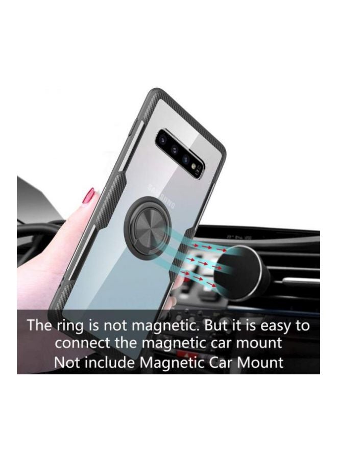 ARMOR - Protective Case Cover With Grip Holder For Samsung Galaxy S10 Plus Clear/Black - Image 1