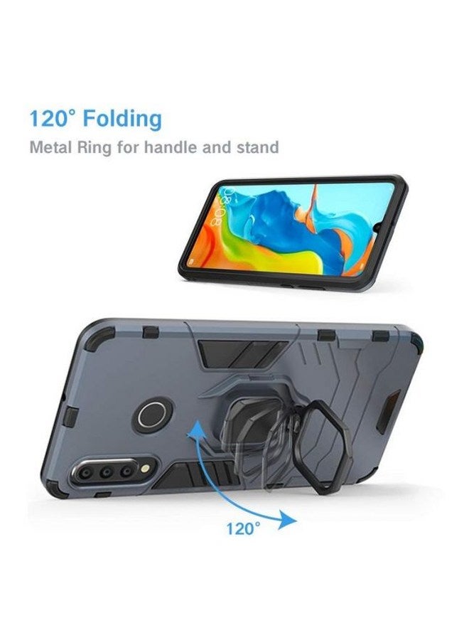 Protective Bumper Cover With Key Ring For Huawei P30 Lite Marble Blue - Image 2