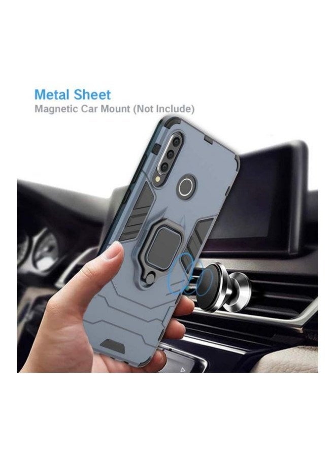 Protective Bumper Cover With Key Ring For Huawei P30 Lite Marble Blue - Image 3