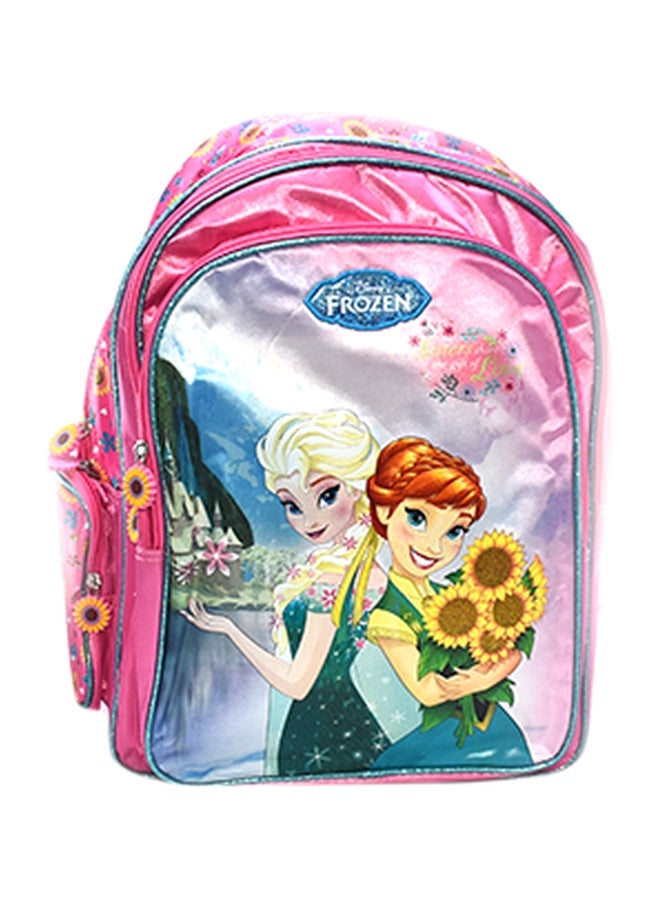 Disney Frozen Printed Backpack Pink/Yellow/Blue 
