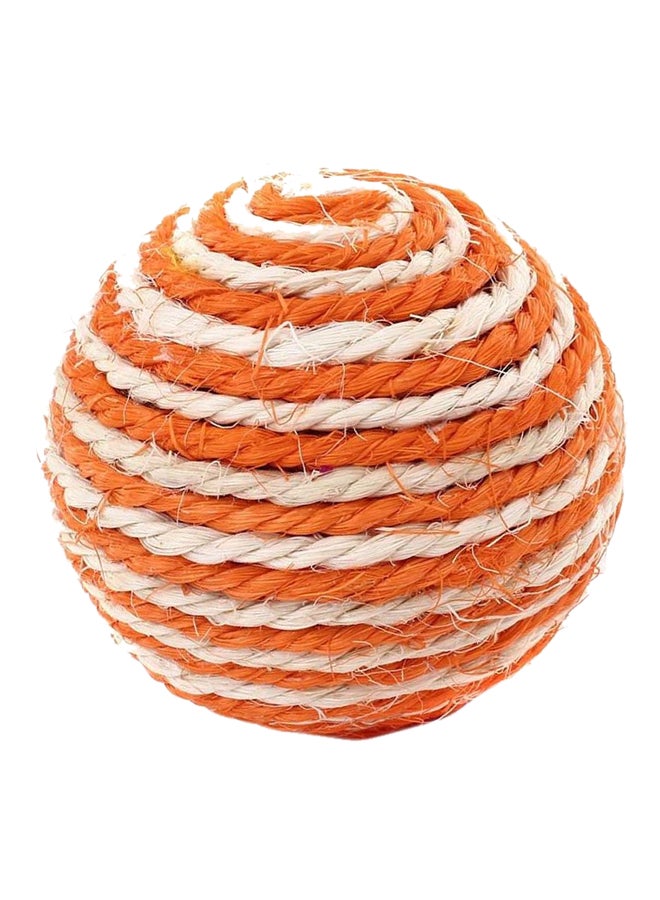 Pet Sisal Rope Weave Ball Orange/White One Size