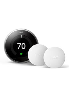 3rd Generation Learning Thermostat With 2 Sensors White/Black 10inch