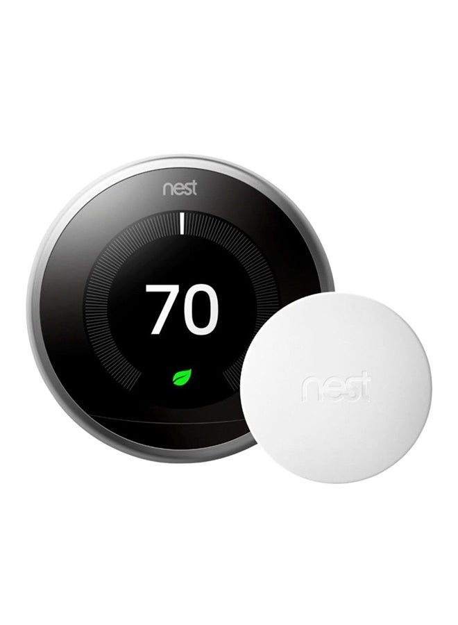 Nest - 3rd Generation Learning Thermostat With 2 Sensors White/Black 10inch - Image 1