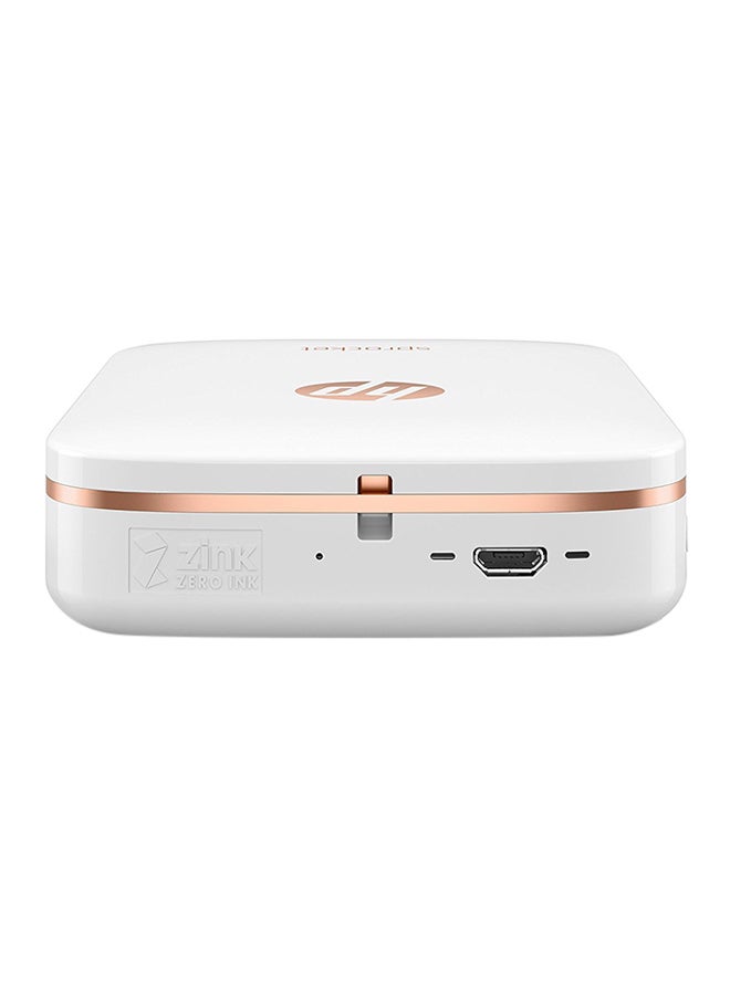 HP - Portable Sprocket Photo Printer With Wireless Function,Z3Z91A White - Image 1