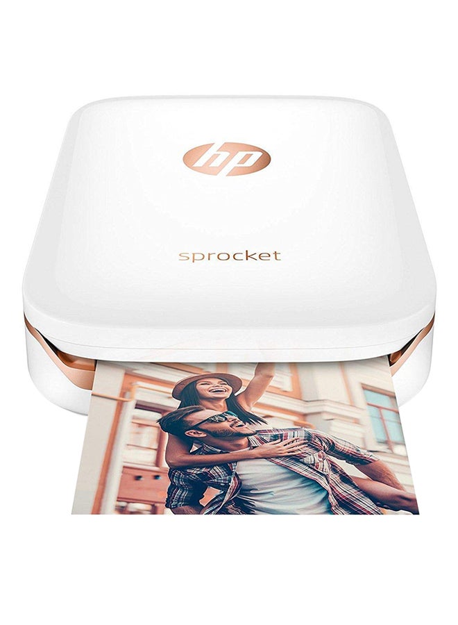 HP - Portable Sprocket Photo Printer With Wireless Function,Z3Z91A White - Image 1