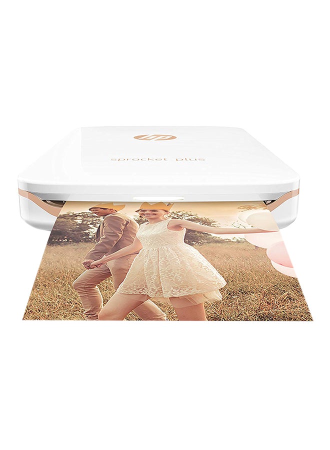 HP - Sprocket Plus Instant Photo Printer White/Gold - Image 1