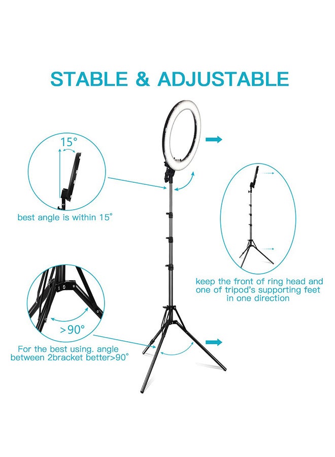 طقم إضاءة حلقة تصوير مع حامل متعدد الألوان - Image 4