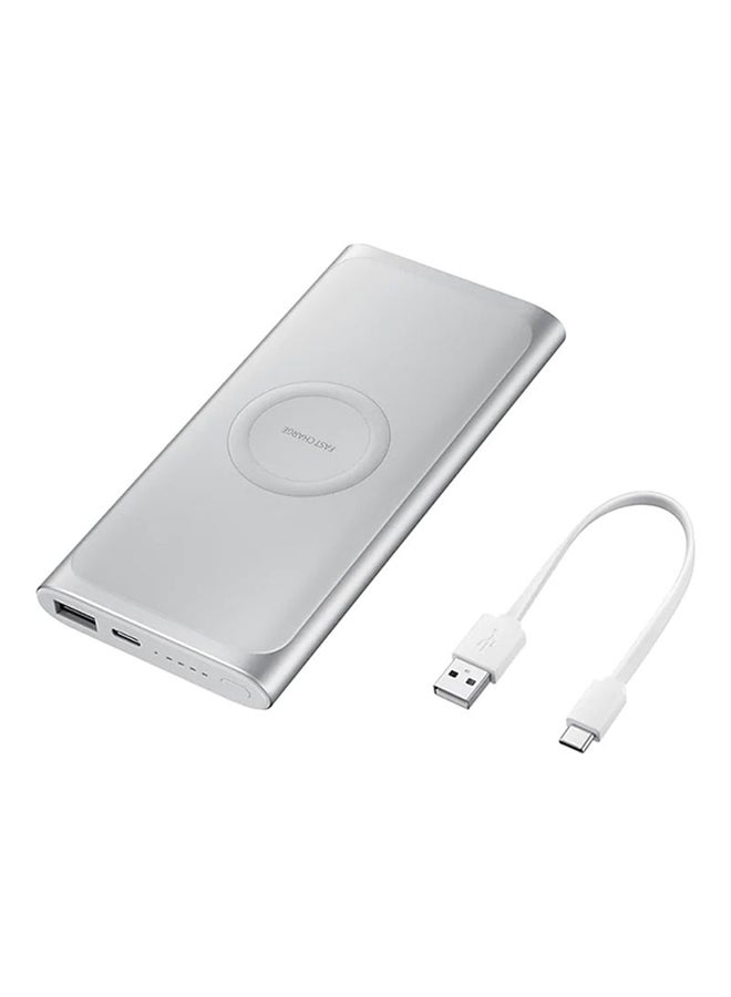 Samsung - 10000 mAh Wireless Battery Pack Power Bank Silver - Image 1