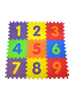 9-Piece Polimat Puzzle Numbers Game Tile Play Mats 33x33cm