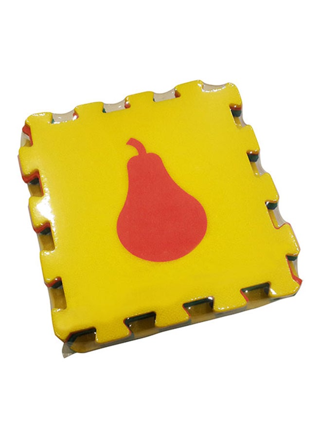 9-Piece Polimat Puzzle Fruits Game Tile Play Mats 33x33cm