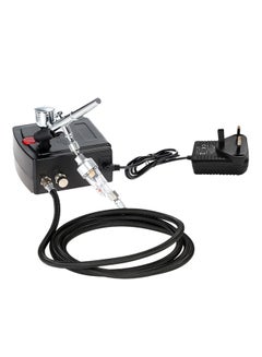 Gravity Feed Dual Action Airbrush And Compressor Kit Black/Silver