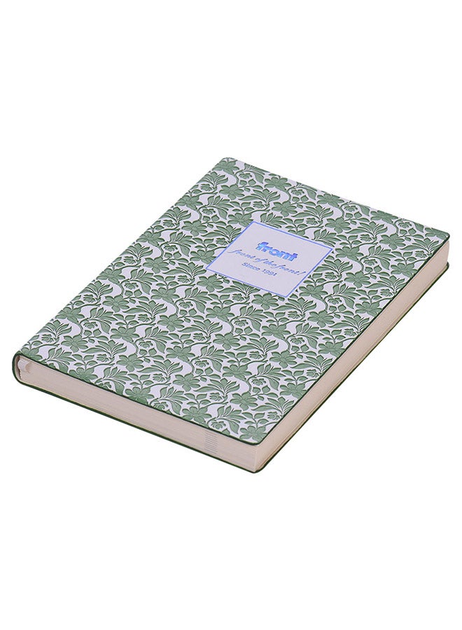 فرونت دفتر ملاحظات بنقشة زهور مقاس B6 أخضر/أبيض