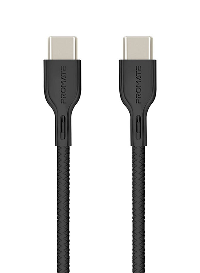 PROMATE - USB-C Charging Cable, Premium 60W Power Delivery USB Type-C  3A Sync and Charge Cable with 2 Meter Tangle Free Cord For MacBook Pro, Google Pixel XL, Nexus 5X/6P, PowerBeam-CC2 Black - Image 1