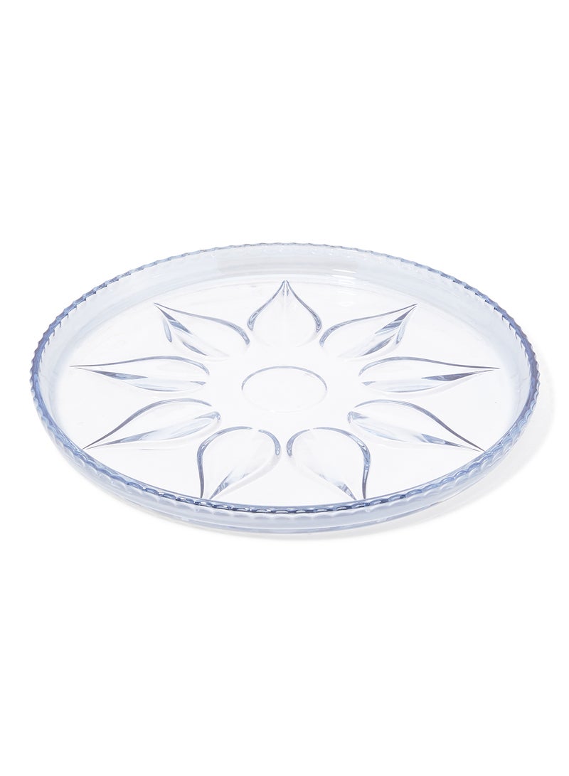 Silver Tag 1-Piece Glass Plate Blue Clear 33 x 33 x 4cm - Image 1